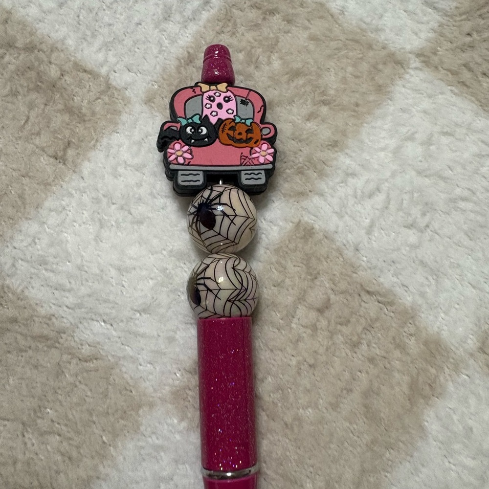 Pink Glitter Halloween Pen